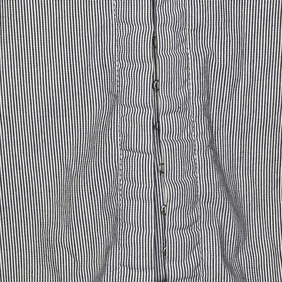 Vintage Guess Pinstripe Hook & Eye Back Cutout Corset Top L - Picture 4 of 8